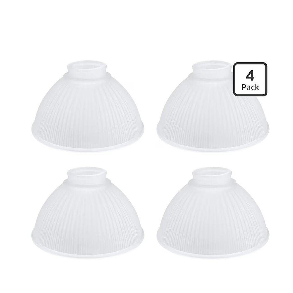 Set of 4 Aspen Creative Replacement Dome Shaped Ribbed Glass Shade